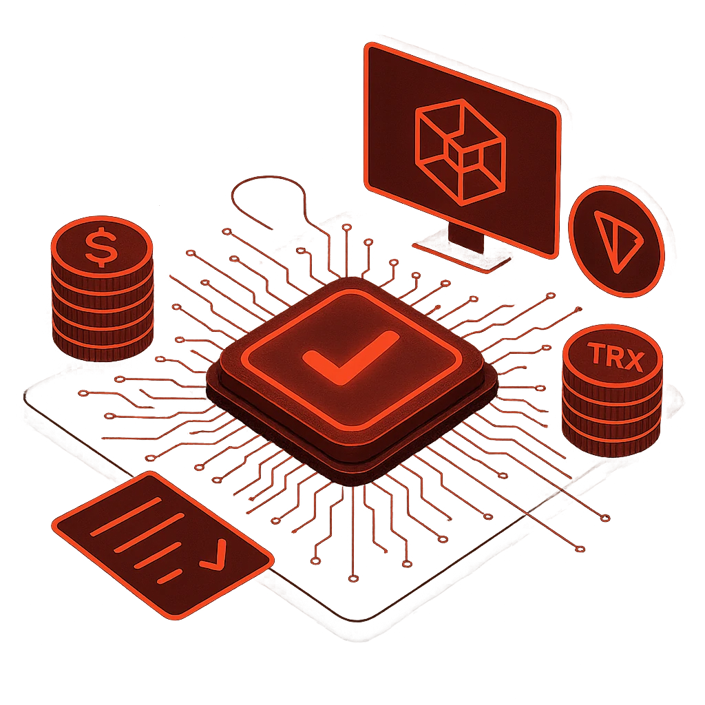Hero Illustration Save 70% on Tron Blockchain Fees